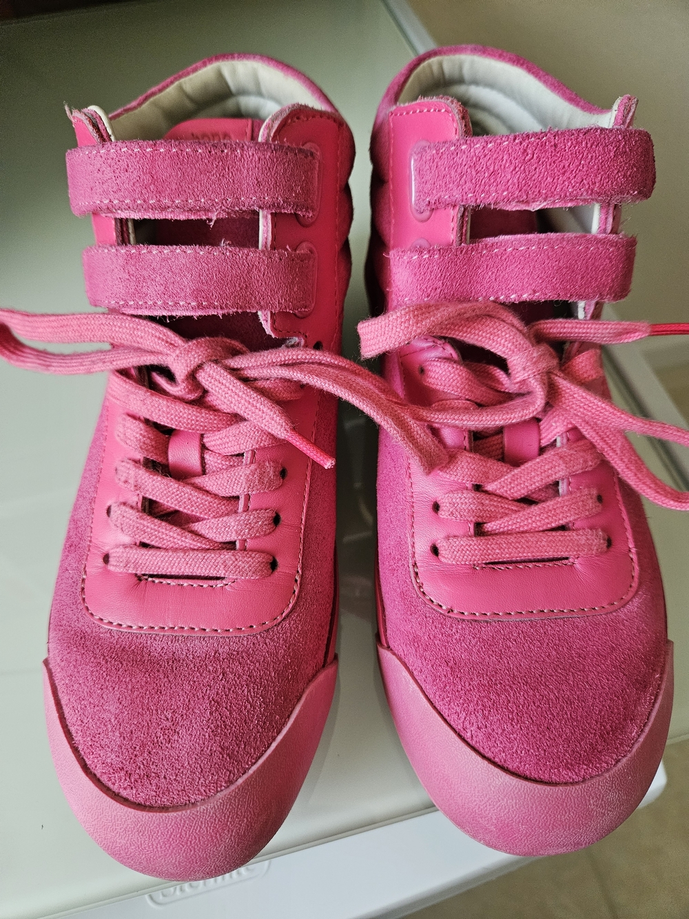 rag & bone Nova Hot Pink Suede High-Top Sneaker